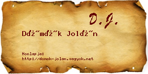Dömök Jolán névjegykártya
